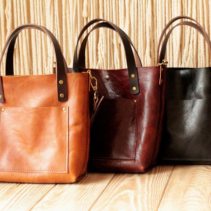 women leather tote bag  