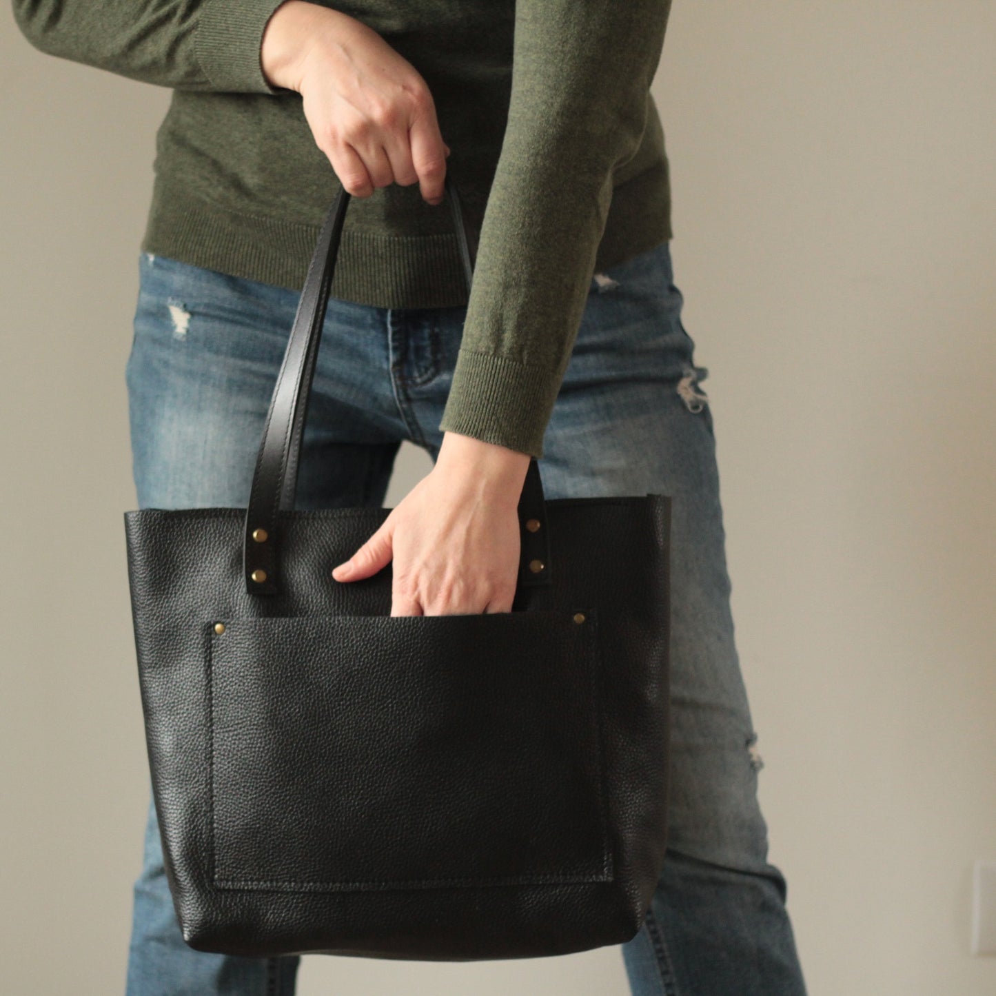 soft leather tote bag 